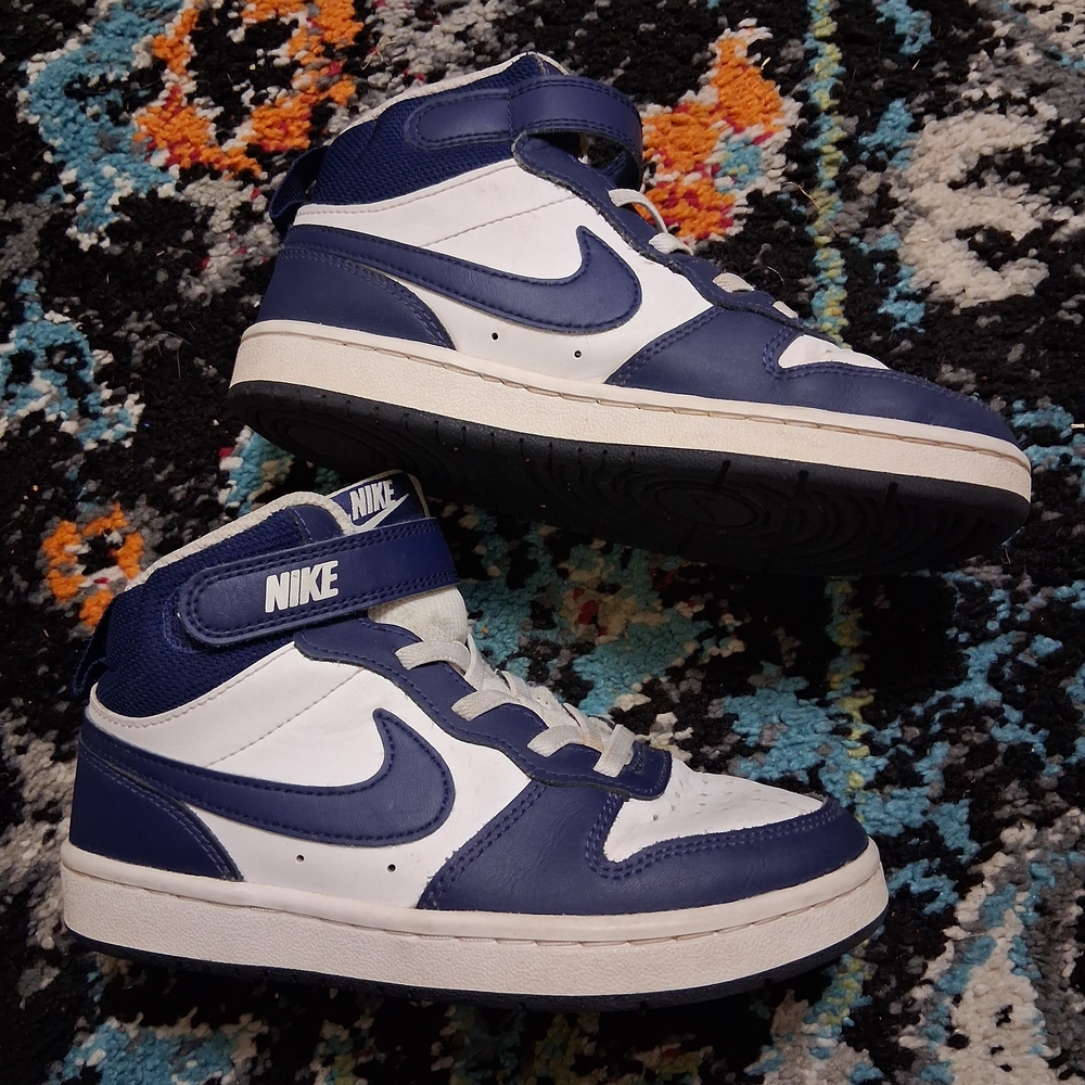 Nike Navy and White High-Top Sneakers